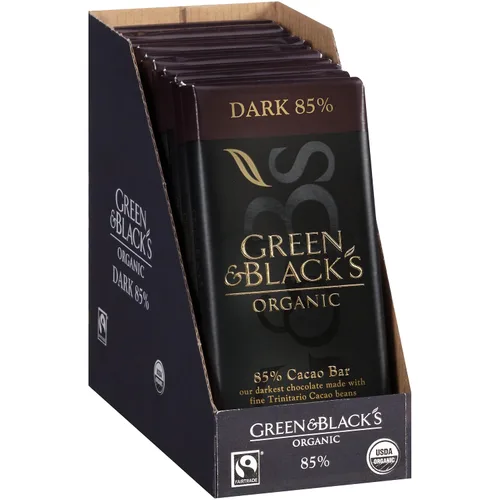 Vista 4 de Chocolate orgánico, verde y negro, 3.5 onzas la barra (paquete de 10)