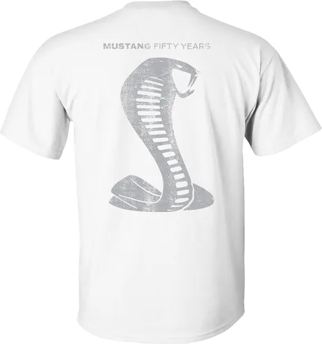 Vista 3 de Ford Mustang - Camiseta de 50 años de aniversario, gris, Shelby, cobra, serpiente silueta