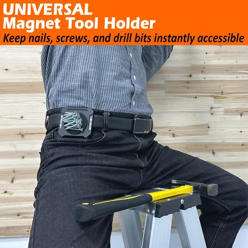 Vista 4 de MUTUACTOR Clip Magnético para Cinturón de Herramientas de Servicio Pesado, Φ2.2" Clip Magnético Antideslizante con Imán Fuerte para Cinturón