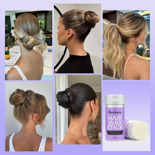 Vista 2 de Juego de cepillos para el cabello con barra de cera para el cabello, máquina para moños y cola de caballo elegante, etc. para accesorios de peinado