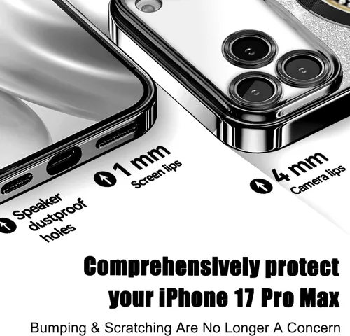 Vista 216 de Misscase Funda magnética con purpurina para iPhone 11 compatible con MagSafe, protección completa, delgada, a prueba de golpes, antiarañazos
