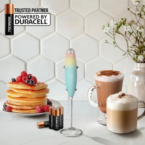 Vista 361 de Zulay Milk Boss Espumador de leche potente manual, hace espuma para latte, batidor para mezclar bebidas, café, miniespumador para capuchino, frappé