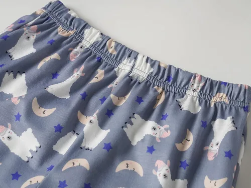 Vista 4 de Vopmocld Conjunto de pijama de manga corta de verano para niñas grandes, lindos patrones de gato, ropa de dormir Nighty 100% algodón