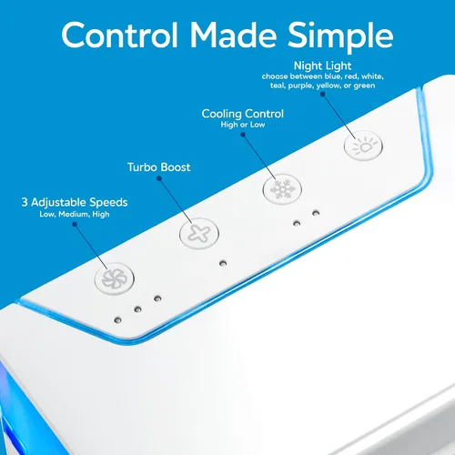 Vista 3 de Arctic Air Pure Chill - Enfriador de aire evaporativo de lujo, potente, silencioso, ligero y portátil con tecnología Hydro-Chill para dormitorio