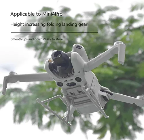 Vista 2 de Tren de aterrizaje para DJI Mini 4 Pro Drone Landing Gear Leg Kit de extensión plegable Soporte de hélice Accesorios de correa para Mini 4 Pro