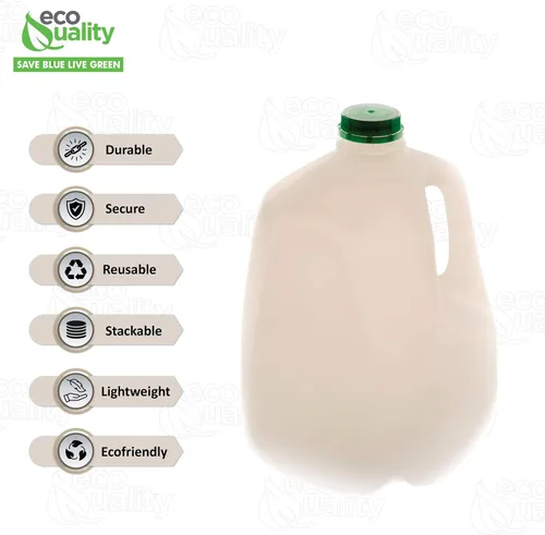 Vista 2 de EcoQuality Juice Containers - Botellas vacías de plástico con tapas a prueba de manipulaciones de 128 onzas, botellas de batidos, ideales