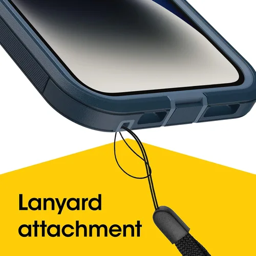 Vista 7 de OtterBox Funda para iPhone 14 Plus Defender Series XT - Océano abierto (azul), sin pantalla, resistente, se ajusta a MagSafe, accesorio de cordón