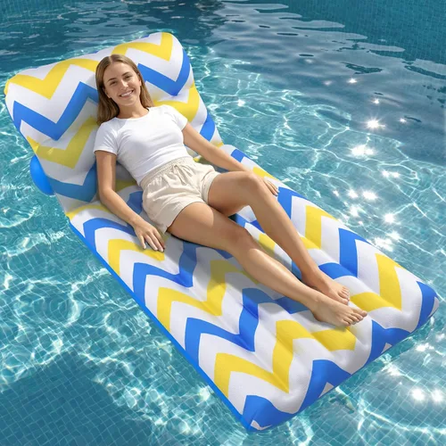 Vista 8 de Jasonwell Inflatable Pool Float Adult - Ultra-Comfort Soft Fabric Pool Floaties Lounge Floats Floating Chair Raft with Adjustable Backrest Air