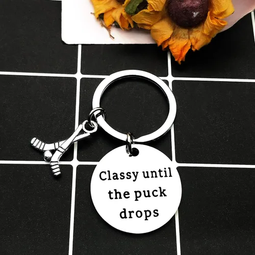 Vista 6 de Llavero de hockey sobre hielo, regalo para entrenador de hockey o jugador, regalo de San Valentín, Navidad, cumpleaños para hija, hijo, adolescente