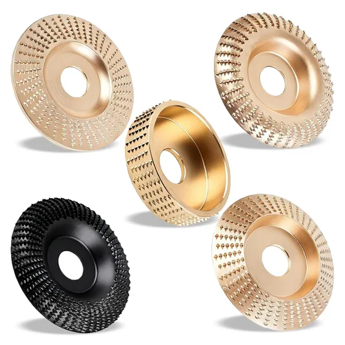 Vista 9 de Juego de 10 discos de molienda de madera para amoladora angular Ruedas de moldeo de madera de 4 o 4 1/2 pulgadas para amoladoras de tocones, eje