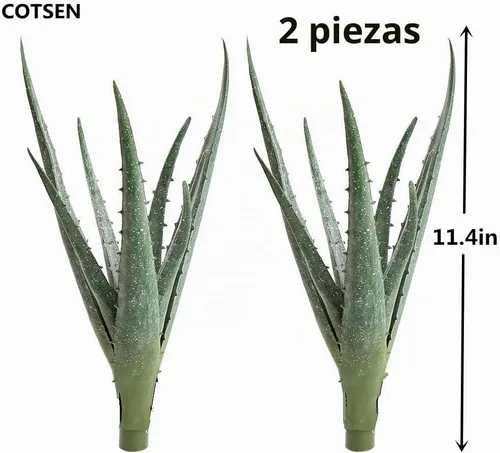 Vista 6 de COTSEN 2 piezas de suculentas artificiales grandes, plantas artificiales de aloe, suculentas artificiales sin maceta, utilizadas para jardín