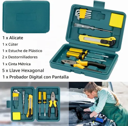 Vista 7 de Bolsa de Kit de Seguridad de Emergencia para Coche de 131 Piezas con Compresor de Aire, Cables de Puente, Medidor de Presión de Neumáticos, Kit