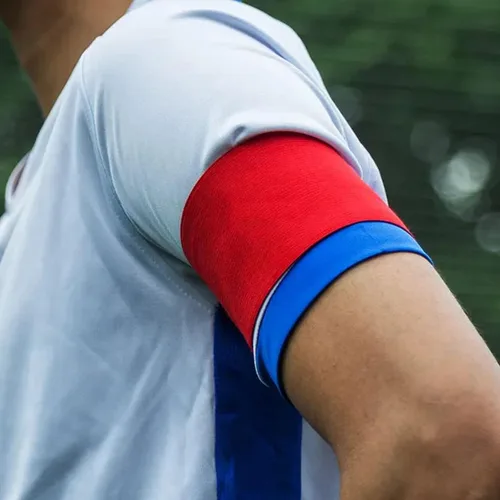 Vista 4 de 1 brazalete rojo para adulto, elástico, antideslizante, ajustable, color neón, adhesivo para fútbol, entrenamiento, equipo, suministros deportivos