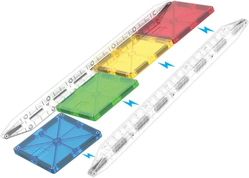 Vista 8 de MAGNA-TILES Rail Racers - Juego de construcción magnética de 33 piezas, la marca original de construcción magnética