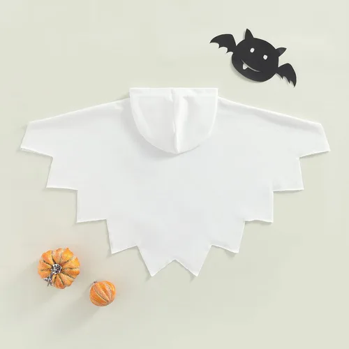 Vista 4 de SAYOO Disfraz unisex de capa con capucha de Navidad, con borla de fantasma, calabaza malvada, fantasma, cosplay, disfraz