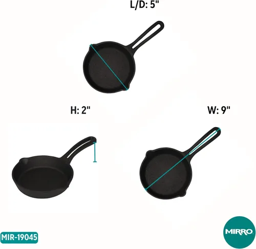 Vista 8 de MIRRO Mini sartén de hierro fundido de 4.5 pulgadas