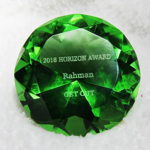 Vista 10 de Premio de cristal grabado personalizado gratis de diamantes de cristal pisapapeles (transparente) para graduación, reconocimiento, logros