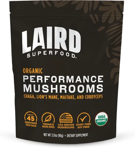 Vista 6 de Laird Superfood Mezcla orgánica de hongos Calm and Relax con Reishi, bálsamo de limón y Ashwagandha, bolsa de 3.17 onzas, paquete de 1