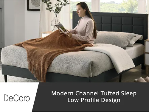 Vista 5 de Classic Brands Mornington - Base de cama y cabecera tapizadas