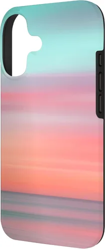 Vista 2 de Funda hawaiana para iPhone 17, diseño de playa tropical de Hawái, color azul melocotón