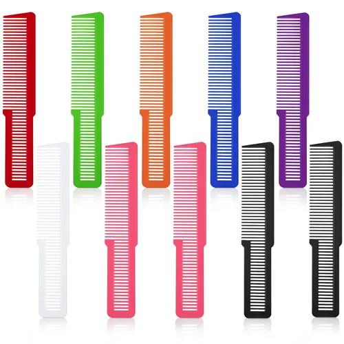 Vista 8 de Patelai Peine de corte de pelo de 10 piezas para peluquería de dientes finos para peluquería para peluquería en el hogar, peluquería (negro)
