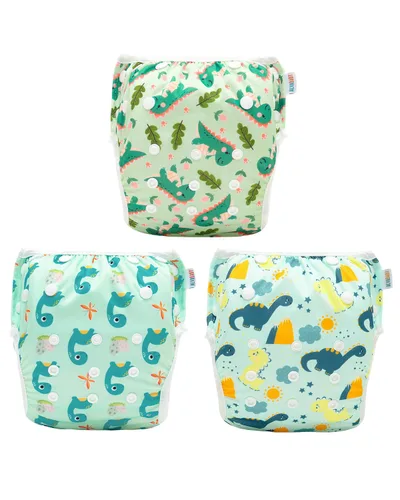 Vista 33 de ALVA Pañales de natación BABY 2 piezas reutilizables para bebé niña de 0 a 8 meses, pañales de natación ajustables a presión lavables para piscina