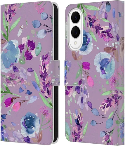 Vista 43 de Head Case Designs Officially Licensed Ninola Abstract Poppies Lilac Floral Leather Wallet Case Compatible with Samsung Galaxy A07 4G