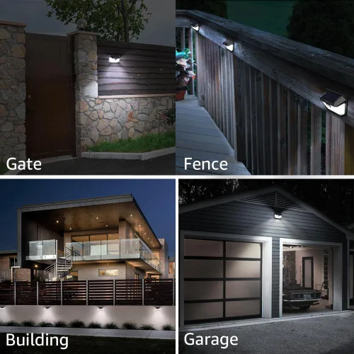 Vista 6 de TORCHSTAR Luces solares con sensor de movimiento para exteriores, IP65, impermeable, inalámbrica, iluminación de pared para exteriores, para Negro