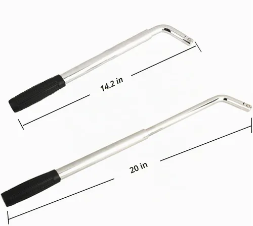 Vista 2 de llave de lengüeta universal extendida de 20 pulgadas de 4 vías de alta resistencia, llave de rueda estándar con enchufes de 17 mm, 19 mm, 21 mm, 23