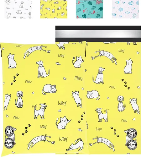 Vista 21 de JinRuiKJ Paquete de 25 sobres de polietileno con estampado de leopardo negro, 10x13, bolsas de envío para ropa, bolsas de correo autoadhesivas