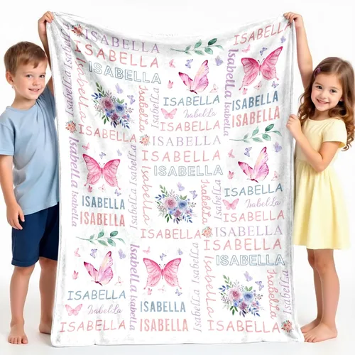 Vista 8 de ICELIETE Envía al día siguiente, mantas personalizadas para niños, manta personalizada con nombre, manta de franela, regalos de Navidad y cumpleaños