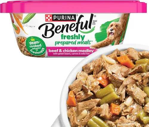 Vista 25 de Comidas preparadas Purina Beneful, comida para perro, paquete surtido, 10 onzas Tubo, paquete de 8