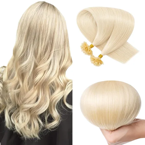 Vista 14 de SEGO Extensiones de cabello humano con micro cuentas, extensiones de cabello humano con micro bucle, lacio, natural, fusión fría, 1.76 oz/paquete