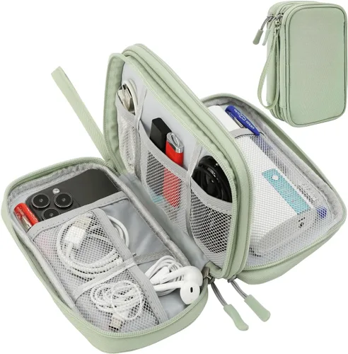 Vista 16 de CAAORDKSO Bolsa Organizadora de Electrónicos para Viaje, Estuche Pequeño Organizador de Cables Impermeable, Bolsa de Accesorios, Estuche Electrónico