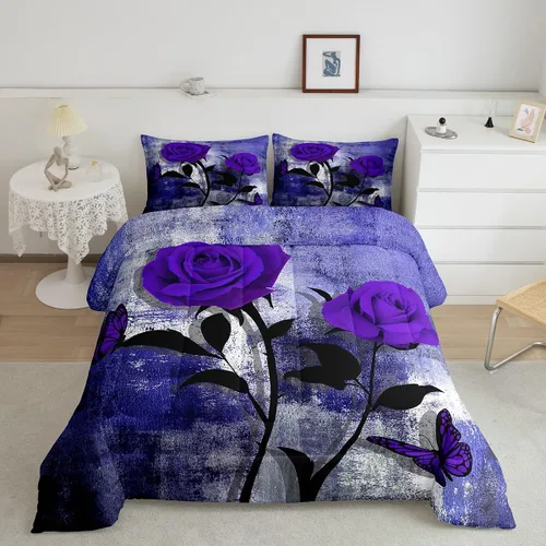 Vista 13 de Erosebridal Juego de ropa de cama turquesa tamaño individual para niños y niños, color verde azulado y gris degradado para niñas y adultos, relleno