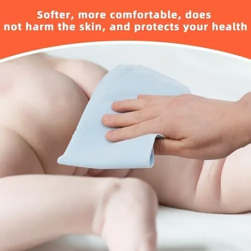 Vista 2 de Papel higiénico reutilizable – Toallas de bidé reutilizables de algodón, rollo de toallas absorbentes lavables y sin papel, 64 toallitas lavables