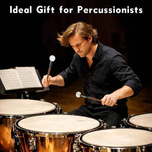 Vista 7 de Timbal, mazo de lana de fieltro de tambor, mango de arce, instrumento de percusión, accesorios para marimba, xilófono, glockenspiel, ideal
