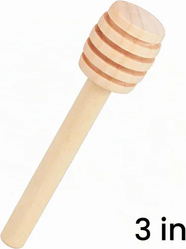 Vista 3 de Palitos de madera de miel, 3 piezas, mini cucharas de miel para tarro de miel, dispensar agitador de mezcla Cuchara de miel para dispensador