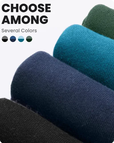 Vista 5 de OutdoorMaster Calcetines de esquí, paquete de 2 pares de calcetines térmicos de esquí y snowboard para hombre con diseño de puño antideslizante