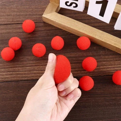 Vista 7 de 10 piezas de esponja roja suave bola, accesorios mágicos accesorios magia trucos esponja 1.0 in/1.4 in/1.8 in