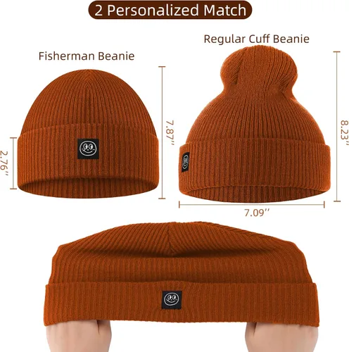 Vista 6 de Gorro para hombre con gorro de invierno con sonrisa, unisex, de punto, suave, cálido, con puños