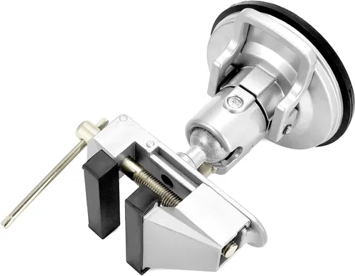 Vista 3 de QWORK Tornillo de base de vacío portátil con rotación multiángulo, tornillo de pivote de 3.15 pulgadas de ancho de mandíbula tornillo de banco