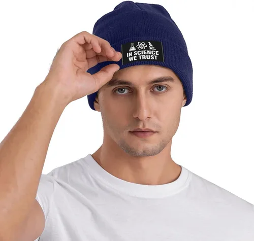 Vista 7 de in Science We Trust Hat - Gorro de punto con diseño de calavera para hombres y mujeres, gorro de invierno cálido