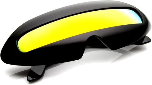 Vista 4 de zeroUV Futuristic Cyclops Neon Shield Color Mirror Lens Wrap Sunglasses