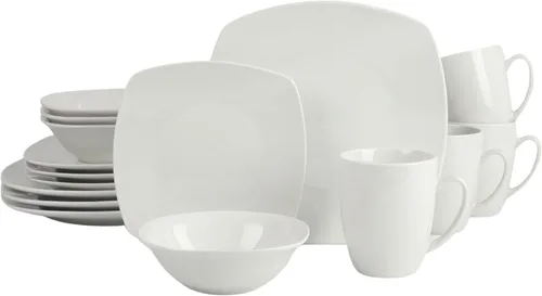 Vista 15 de 10 Strawberry Street Juego de vajilla Simply Coupe de 16 piezas, blanco - SM-1600-CP-SW