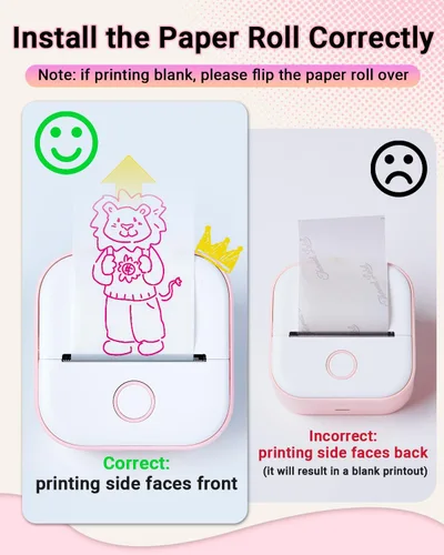 Vista 7 de Memoking T02 Mini impresora térmica, mini impresora de la etiqueta engomada Rosa