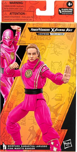 Vista 5 de Hasbro Power Rangers x Cobra Kai Ligtning Collection - Figura de guardabosques Samantha LaRusso rosa de Mantis (5.9 in)