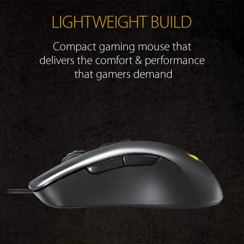 Vista 2 de ASUS TUF Gaming M3 Mouse ergonómico RGB con cable con sensor de 7000 ppp construcción ligera revestimiento duradero interruptores de alta