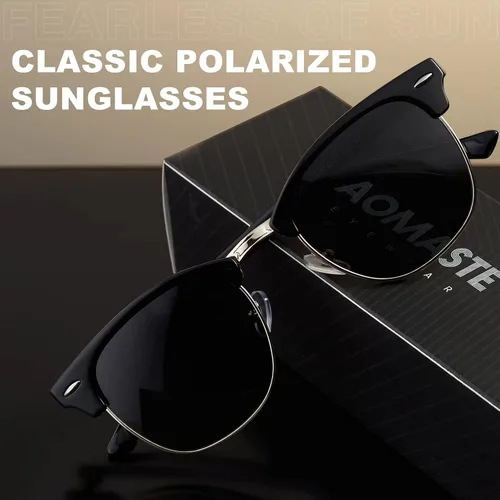 Vista 3 de Sunglasses MenMens Polarized Sunglasses for Men Women,Classic Semi-Rimless Sun Glasses