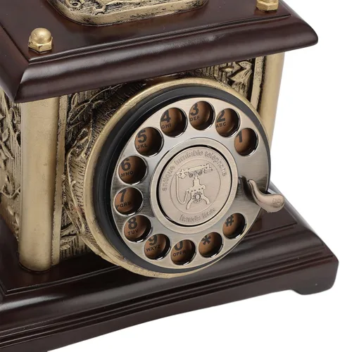 Vista 6 de Teléfono fijo antiguo con diseño clásico, teléfono fijo retro de elegancia vintage para hotel de oficina en casa
